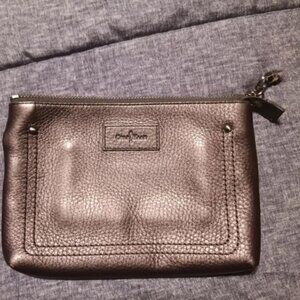 leather clutch bag, purse, makeup bag